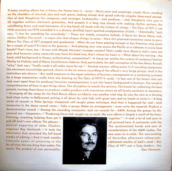 Jack Daugherty - The Class Of Nineteen Hundred And Seventy One (LP, Album) (Mint (M)) - Image 2