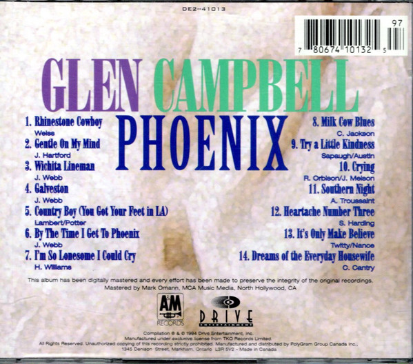 Glen Campbell - Phoenix (CD, Album, Comp) (Near Mint (NM or M-)) - Image 2