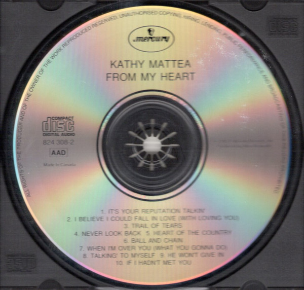 Kathy Mattea - From My Heart (CD, Album, RE) (Near Mint (NM or M-)) - Image 3