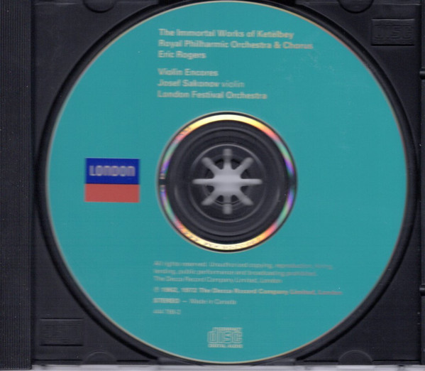 Albert W. Ketelbey - Josef Sakonov And London Festival Orchestra / Royal Philharmonic Orchestra & Royal Philharmonic Chorus, Eric Rogers (2) - In A Monastery Garden (The Immortal Works Of Albert Ketelbey) (CD, Comp) (Near Mint (NM or M-)) - Image 3