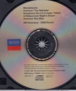 Felix Mendelssohn-Bartholdy | Christoph von Dohnányi • Charles Dutoit - Symphony No.4 'Italian' | A Midsummer Night's Dream | Fingal's Cave • Ruy Blas (CD, Comp) (Near Mint (NM or M-)) - Image 3