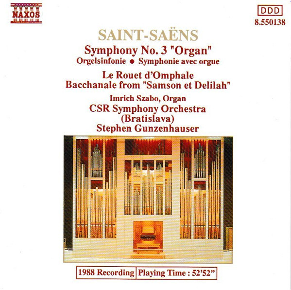 Saint-Saëns*, CSR Symphony Orchestra (Bratislava)*, Stephen Gunzenhauser, Imrich Szabo - Symphony No. 3 / Le Rouet d'Omphale (CD) (Near Mint (NM or M-))