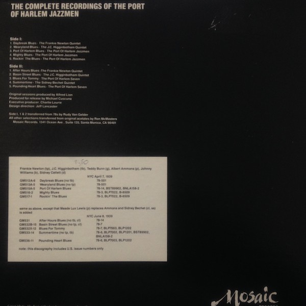 The Port Of Harlem Jazzmen* - The Complete Recordings Of The Port Of Harlem Jazzmen (LP, Comp, Ltd, Num) (Near Mint (NM or M-)) - Image 2