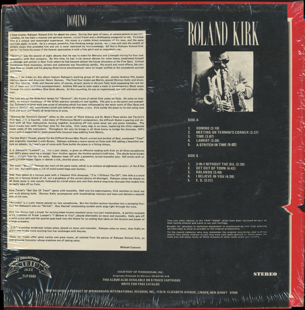 Roland Kirk - Domino (LP, Album, RE) (Very Good Plus (VG+)) - Image 4