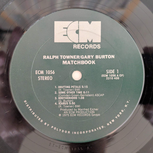 Ralph Towner / Gary Burton - Matchbook (LP, Album, Pit) (Near Mint (NM or M-)) - Image 3