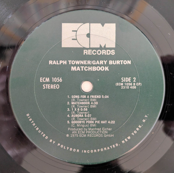Ralph Towner / Gary Burton - Matchbook (LP, Album, Pit) (Near Mint (NM or M-)) - Image 4
