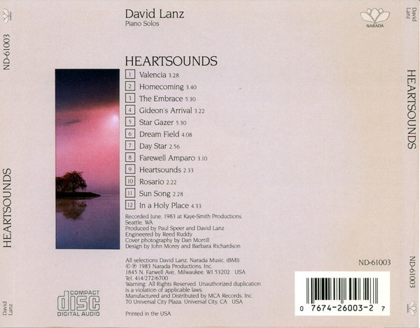 David Lanz - Heartsounds (CD, Album, RE, JVC) (Near Mint (NM or M-)) - Image 2