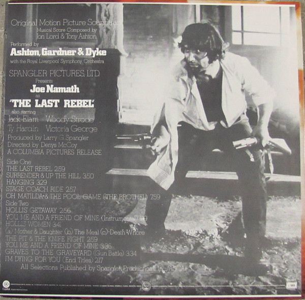 Ashton, Gardner & Dyke - The Last Rebel (Original Motion Picture Soundtrack) (LP, Album, Gre) (Very Good Plus (VG+)) - Image 2