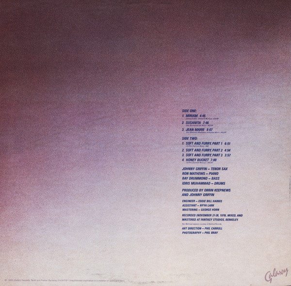 Johnny Griffin - To The Ladies (LP, Album) (Very Good Plus (VG+)) - Image 2