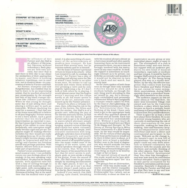 Art Farmer Quartet Featuring Jim Hall - Live At The Half-Note (LP, Album, RE, RM) (Near Mint (NM or M-)) - Image 2