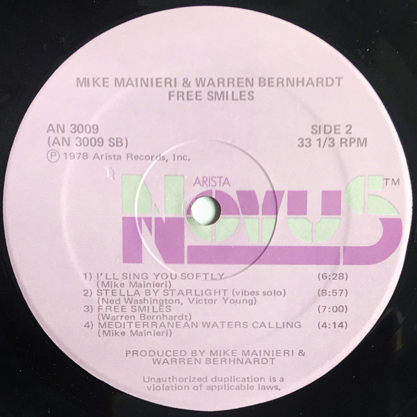 Mike Mainieri & Warren Bernhardt - Free Smiles (Live At Montreux 1978) (LP, Album) (Near Mint (NM or M-)) - Image 4