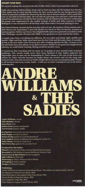 Andre Williams (2) & The Sadies - Night & Day (LP, Album) (Very Good Plus (VG+)) - Image 5