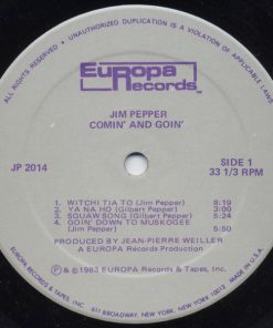 Jim Pepper - Comin' And Goin' (LP, Album) (Very Good Plus (VG+)) - Image 3