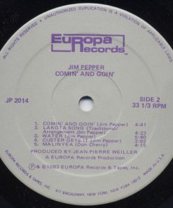 Jim Pepper - Comin' And Goin' (LP, Album) (Very Good Plus (VG+)) - Image 4