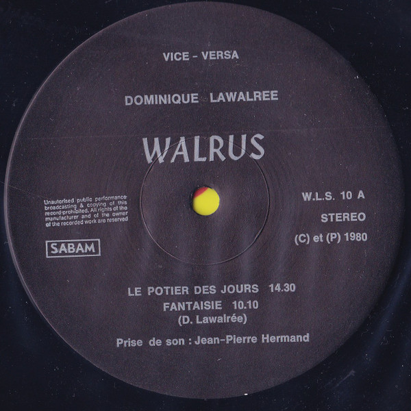 Dominique Lawalrée - Vice-Versa (LP, Album, Gat) (Very Good Plus (VG+)) - Image 4