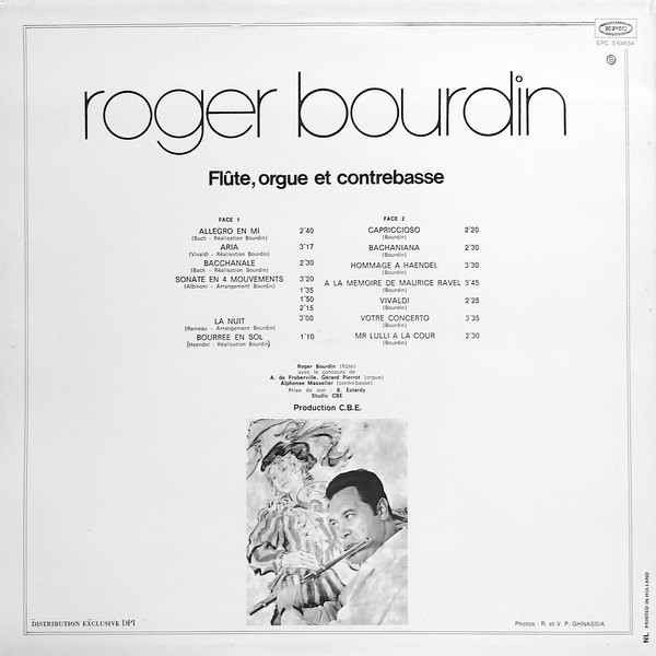 Roger Bourdin - Flûte, Orgue Et Contrebasse (LP, Album) (Very Good Plus (VG+)) - Image 2