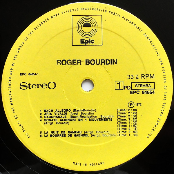 Roger Bourdin - Flûte, Orgue Et Contrebasse (LP, Album) (Very Good Plus (VG+)) - Image 3