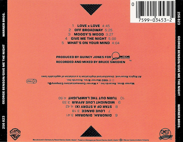 George Benson - Give Me The Night (CD, Album, RE) (Near Mint (NM or M-)) - Image 2