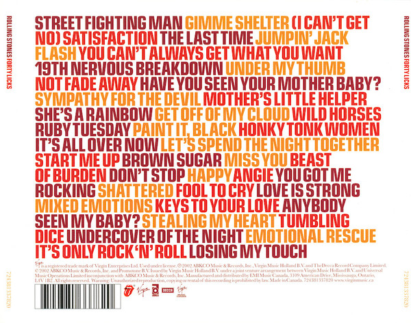 The Rolling Stones - Forty Licks (2xCD, Comp) (Near Mint (NM or M-)) - Image 2