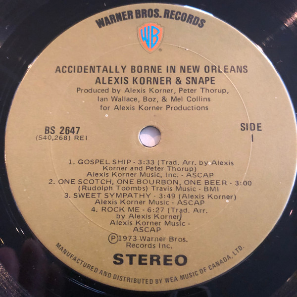 Alexis Korner & Snape - Accidentally Borne In New Orleans (LP, Album) (Very Good Plus (VG+)) - Image 3