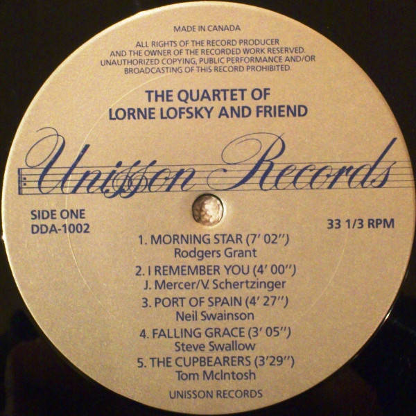 Lorne Lofsky And Ed Bickert - The Quartet Of Lorne Lofsky & Ed Bickert And Friends (LP, Album) (Very Good Plus (VG+)) - Image 3