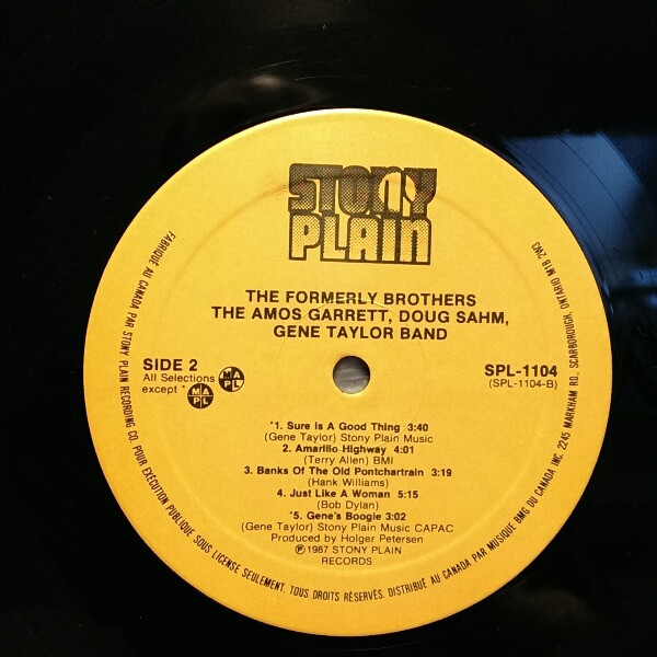 The Amos Garrett, Doug Sahm, Gene Taylor Band - The Return Of The Formerly Brothers (LP, Album) (Very Good Plus (VG+)) - Image 4