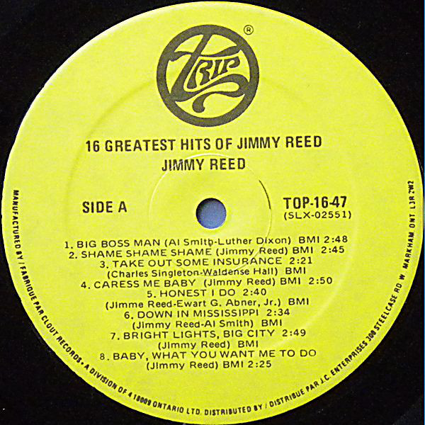 Jimmy Reed - 16 Greatest Hits (LP, Comp) (Near Mint (NM or M-)) - Image 3