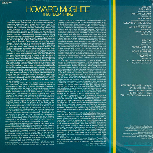 Howard McGhee - That Bop Thing (LP, RE) (Near Mint (NM or M-)) - Image 2