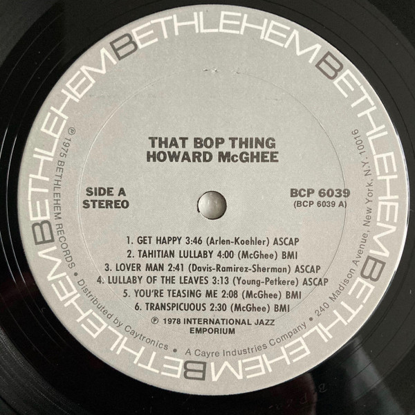 Howard McGhee - That Bop Thing (LP, RE) (Near Mint (NM or M-)) - Image 3