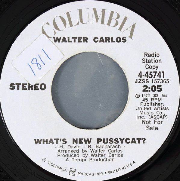 Walter Carlos - What's New Pussycat? (7", M/Print, Promo, Styrene) (Near Mint (NM or M-)) - Image 2
