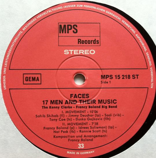 Clarke-Boland Big Band - Faces (17 Men And Their Music) (LP, Album) (Near Mint (NM or M-)) - Image 5