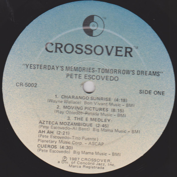 Pete Escovedo - Yesterday's Memories · Tomorrow's Dreams (LP, Album) (Near Mint (NM or M-)) - Image 2