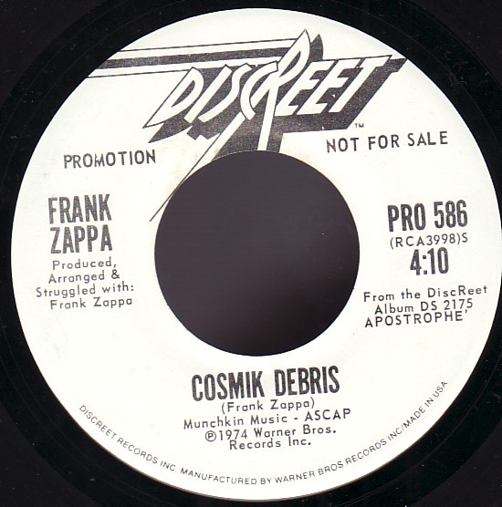 Frank Zappa - Cosmik Debris (7", Single, Promo) (Near Mint (NM or M-))