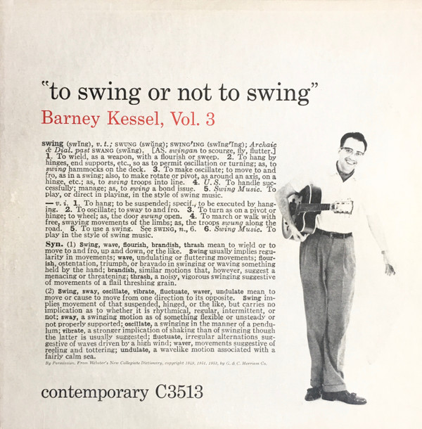 Barney Kessel - Vol. 3, To Swing Or Not To Swing (LP, Album, Mono) (Very Good Plus (VG+))
