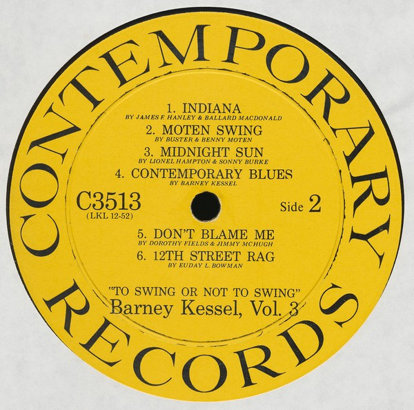 Barney Kessel - Vol. 3, To Swing Or Not To Swing (LP, Album, Mono) (Very Good Plus (VG+)) - Image 4