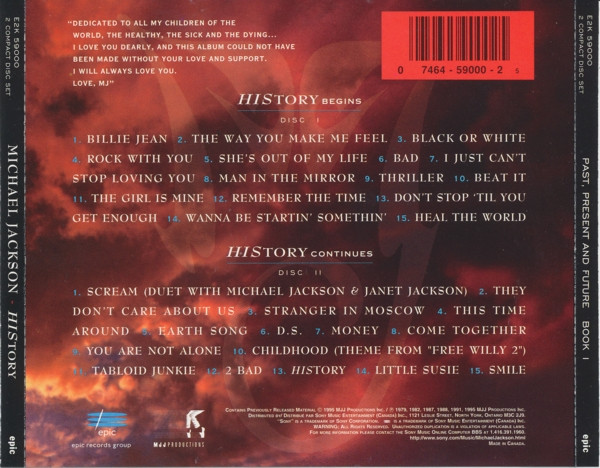 Michael Jackson - HIStory - Past, Present And Future - Book I (2xCD, Album, Comp) (Very Good Plus (VG+)) - Image 4