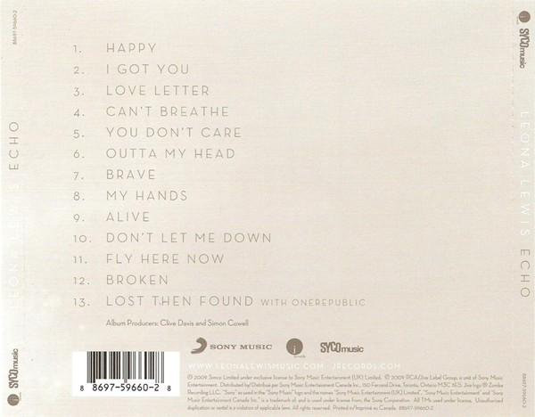 Leona Lewis - Echo (CD, Album) (Mint (M)) - Image 2