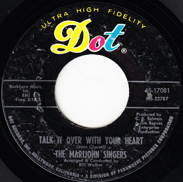 The Marijohn Singers - Happy Me And You / Talk It Over With Your Heart (7") (Very Good Plus (VG+)) - Image 2