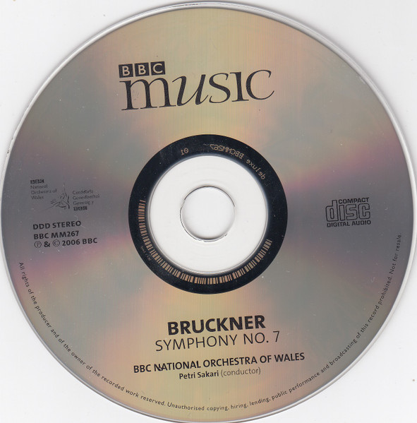 Anton Bruckner - BBC National Orchestra Of Wales, Petri Sakari - Symphony No.7 (CD, Album) (Near Mint (NM or M-)) - Image 3