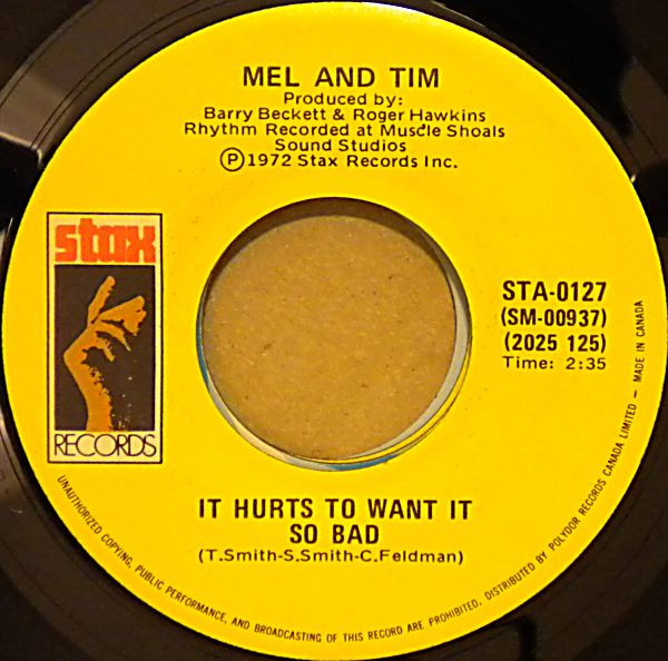 Mel & Tim - Starting All Over Again / It Hurts To Want It So Bad (7", Single) (Near Mint (NM or M-)) - Image 2