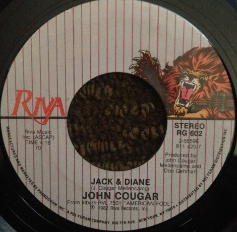 John Cougar Mellencamp - Jack & Diane / I Need A Lover (7") (Near Mint (NM or M-))