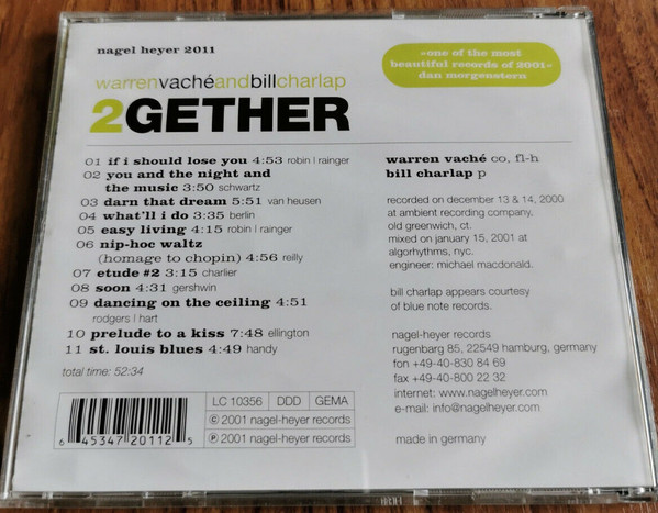 Warren Vaché And Bill Charlap - 2gether (CD, Album) (Near Mint (NM or M-)) - Image 2