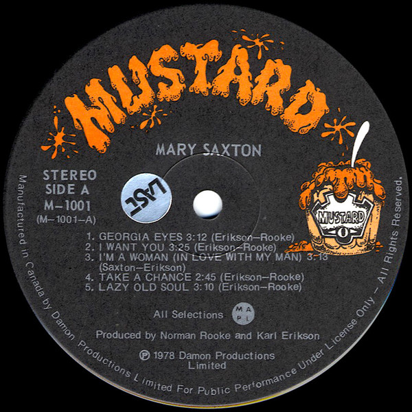 Mary Saxton - Mary Saxton (LP) (Mint (M)) - Image 3