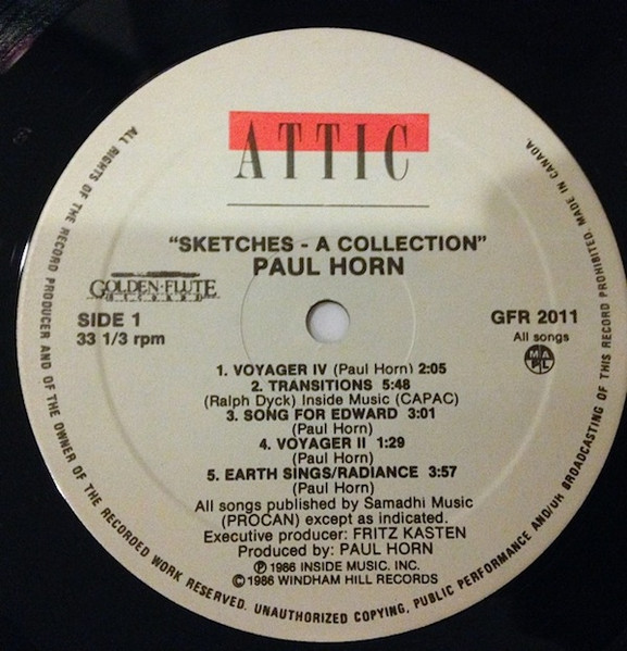Paul Horn - Sketches: A Collection (LP, Comp) (Very Good Plus (VG+)) - Image 3