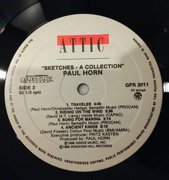 Paul Horn - Sketches: A Collection (LP, Comp) (Very Good Plus (VG+)) - Image 4