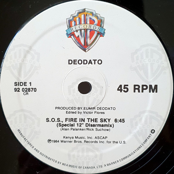 Deodato* - S.O.S. Fire In The Sky (12", Maxi) (Very Good Plus (VG+)) - Image 3