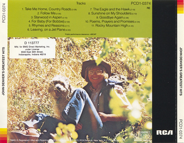 John Denver - John Denver's Greatest Hits (CD, Comp, Club, RE) (Near Mint (NM or M-)) - Image 2