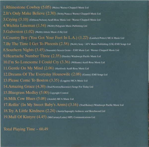Glen Campbell - Rhinestone Cowboy - Live In Concert (CD, Comp) (Near Mint (NM or M-)) - Image 2