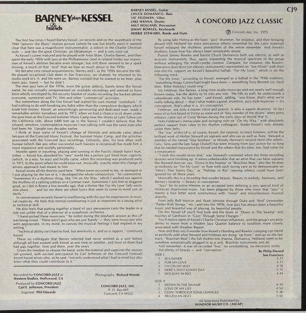 Barney Kessel - Barney Plays Kessel & Friends (LP, Album) (Very Good Plus (VG+)) - Image 2