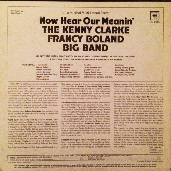 Clarke-Boland Big Band - Now Hear Our Meanin' (LP, Album, Mono) (Very Good Plus (VG+)) - Image 2